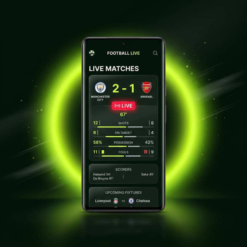 Golascore app showing live match scores